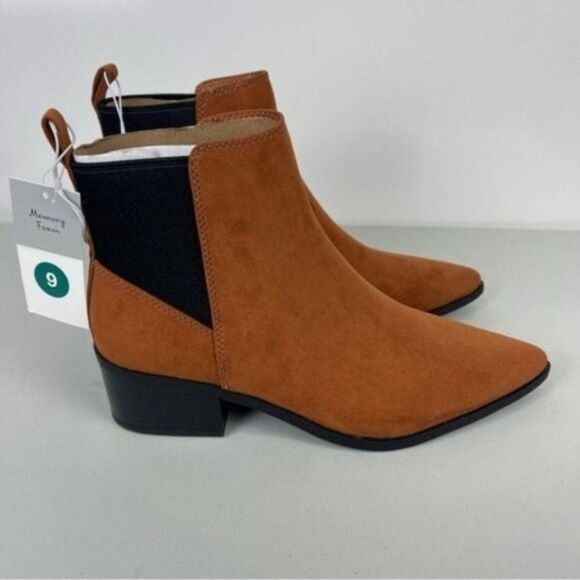 NEW A New Day Gwen Cognac Point Toe Heeled Ankle Boots Women's Size 9 - Picture 2 of 8